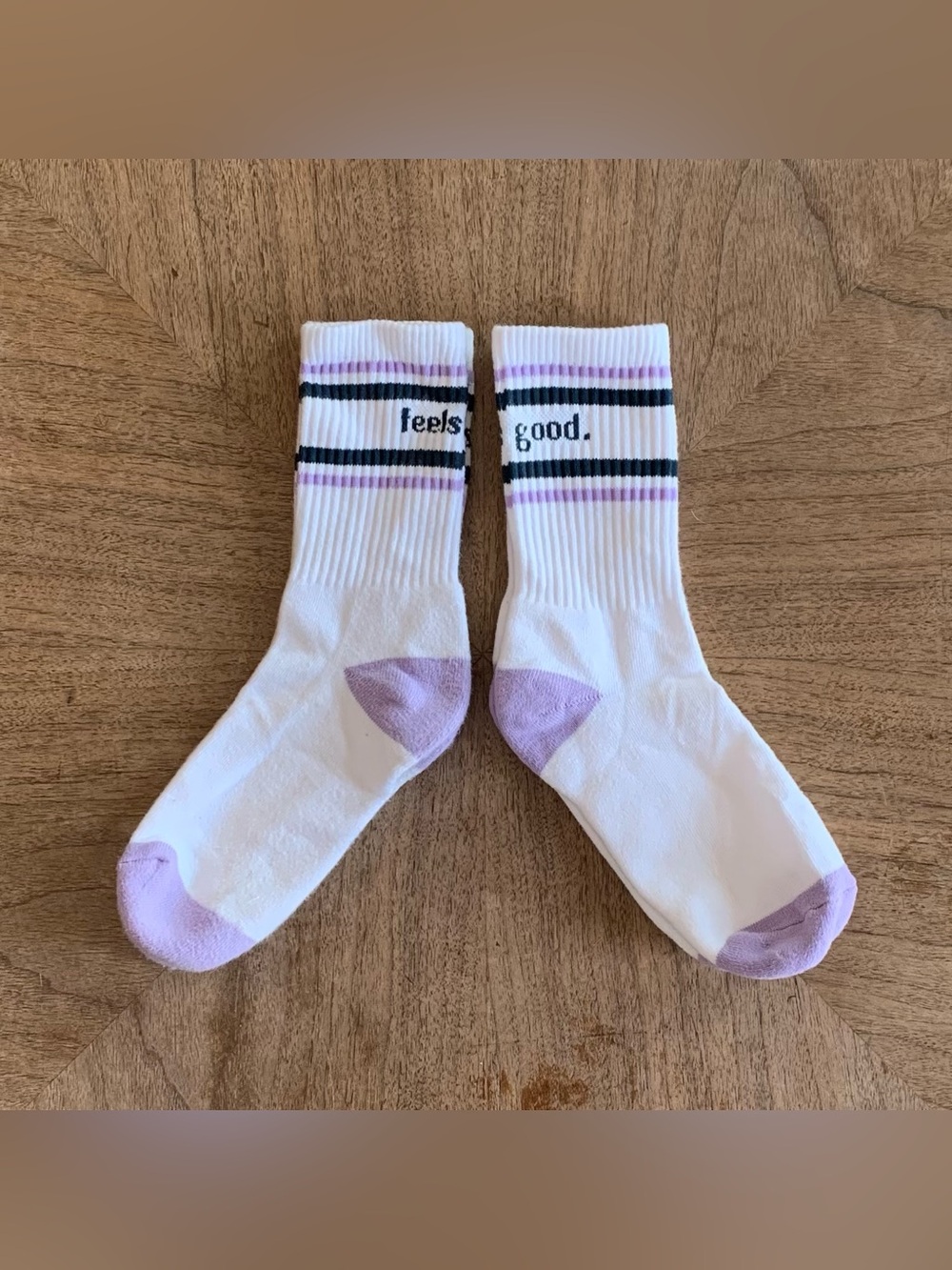 P’tula Orchid Varsity Crew Socks, Two Pairs